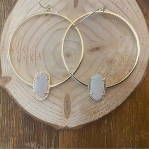 Kendra Scott Elora Hoops in Gold with White Druzy